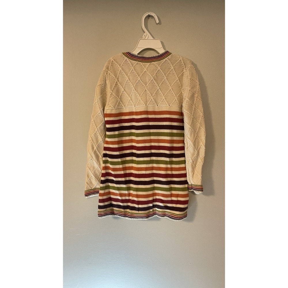 Gymboree 2006 Harvest Leaves Striped Sweater 6 Cable Knit toggle Button Autumn - Picture 3 of 4